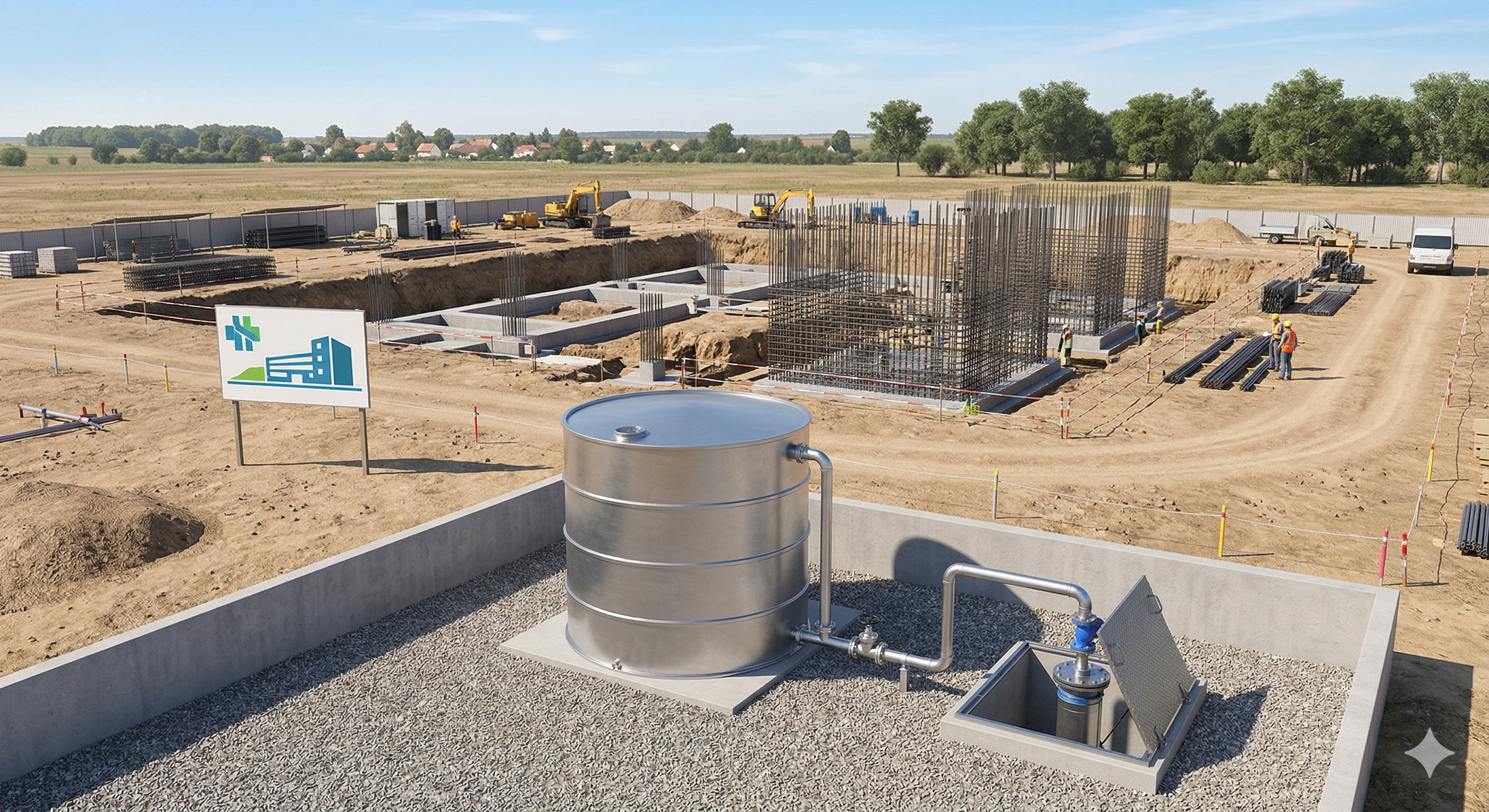 Hospital and Water construction